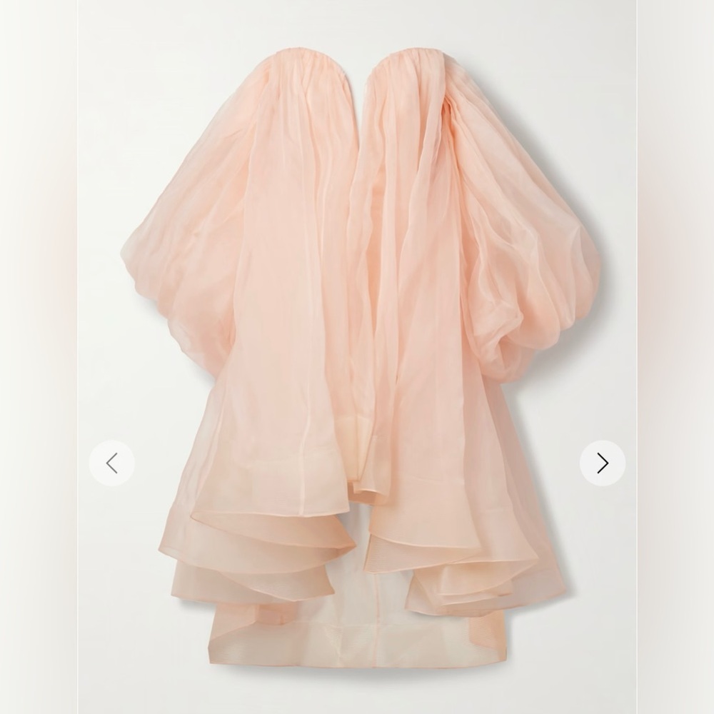 ZIMMERMANN Crush Pink Strapless gathered silk-organza Mini Dress AU 0 (US 4) - Picture 2 of 12